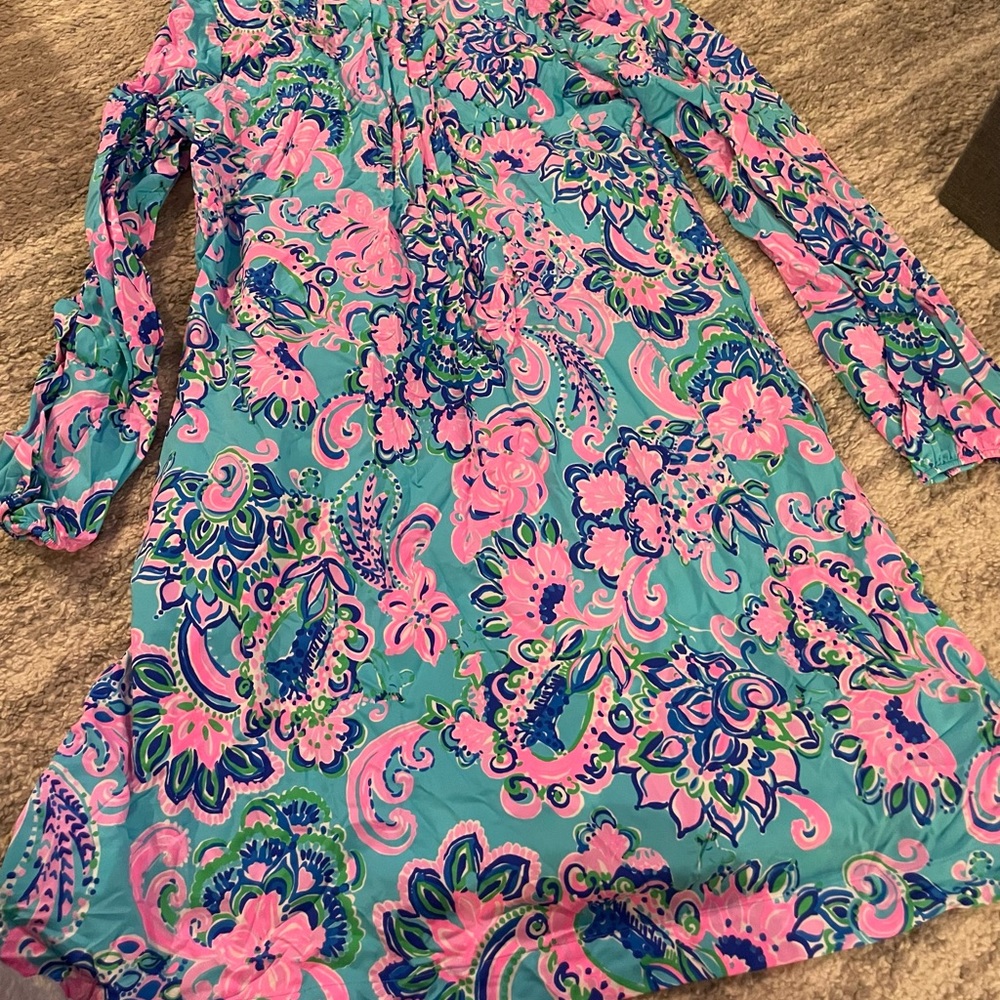 Lilly Pulitzer Pink and Blue Floral Mini Dress